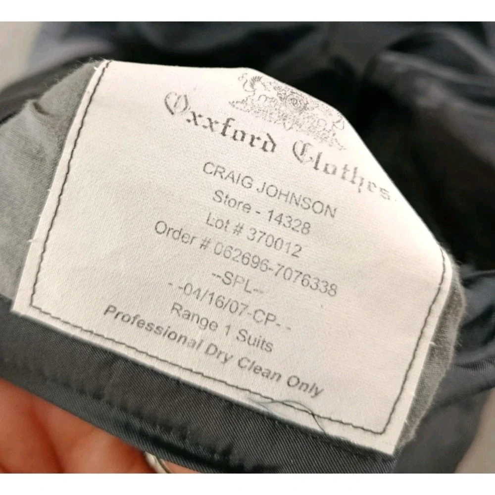 Oxxford Cloth Suit Mens 44 Gray Striped Wool Half Lined Lightweight Pants 36X29